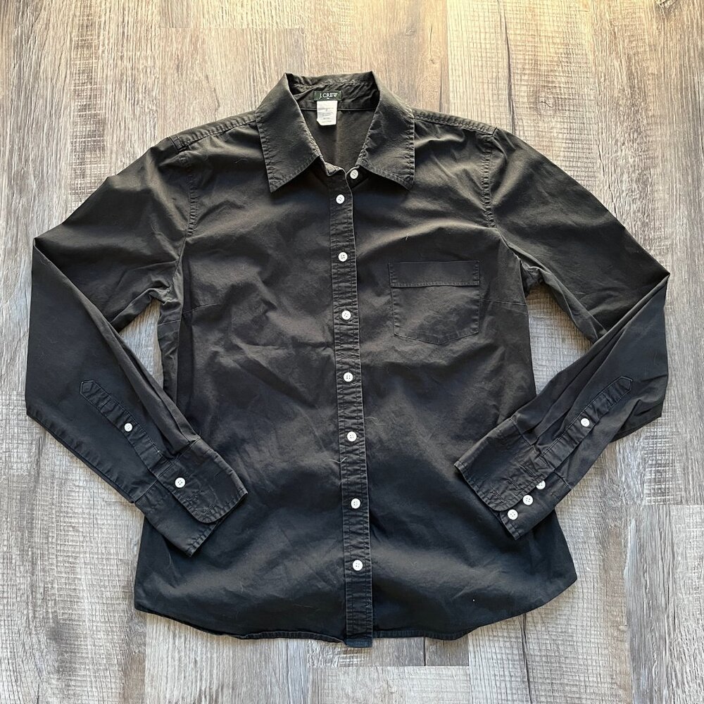 J CREW Black Button-Down Shirt Size M Medium